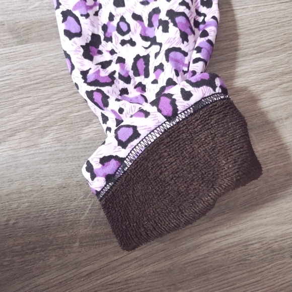 ✨3/$15 Cozy Leggings | Purple Cheetah Print Fleece Lined Legging - Picture 2 of 2